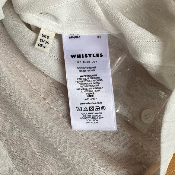🤍 White Whistles Textured Blouse - Size 8 - Picture 4 of 4